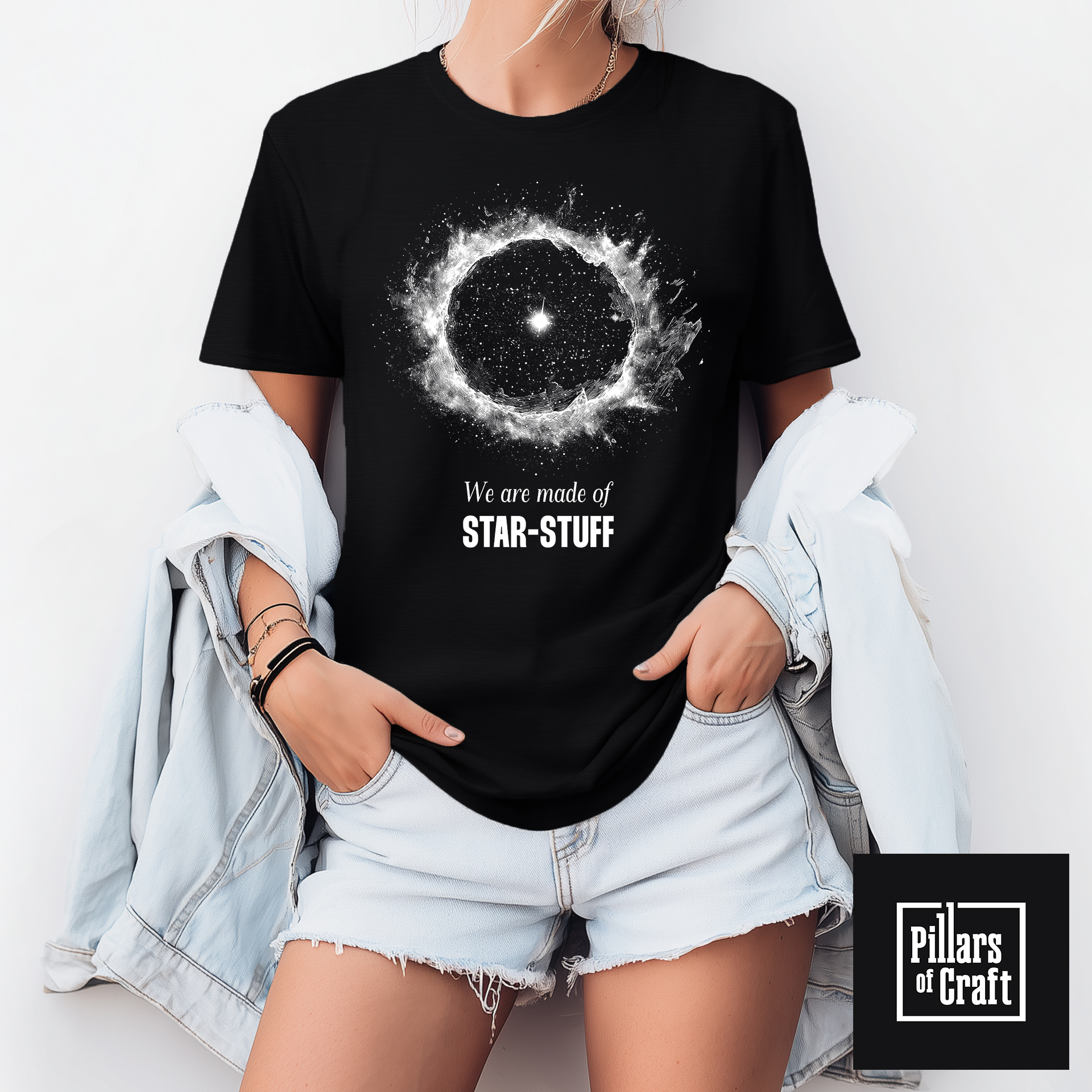 We are made of star stuff T-shirt, Carl Sagan star stuff T-shirt, Astronomy T-shirt, Cosmic T-shirt - Image 1
