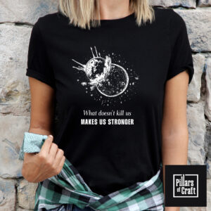 Earth Theia Collision T-shirt, Cosmic T-shirt, Friedrich Nietzsche Quote T-shirt, Inspirational T-shirt - Image 4
