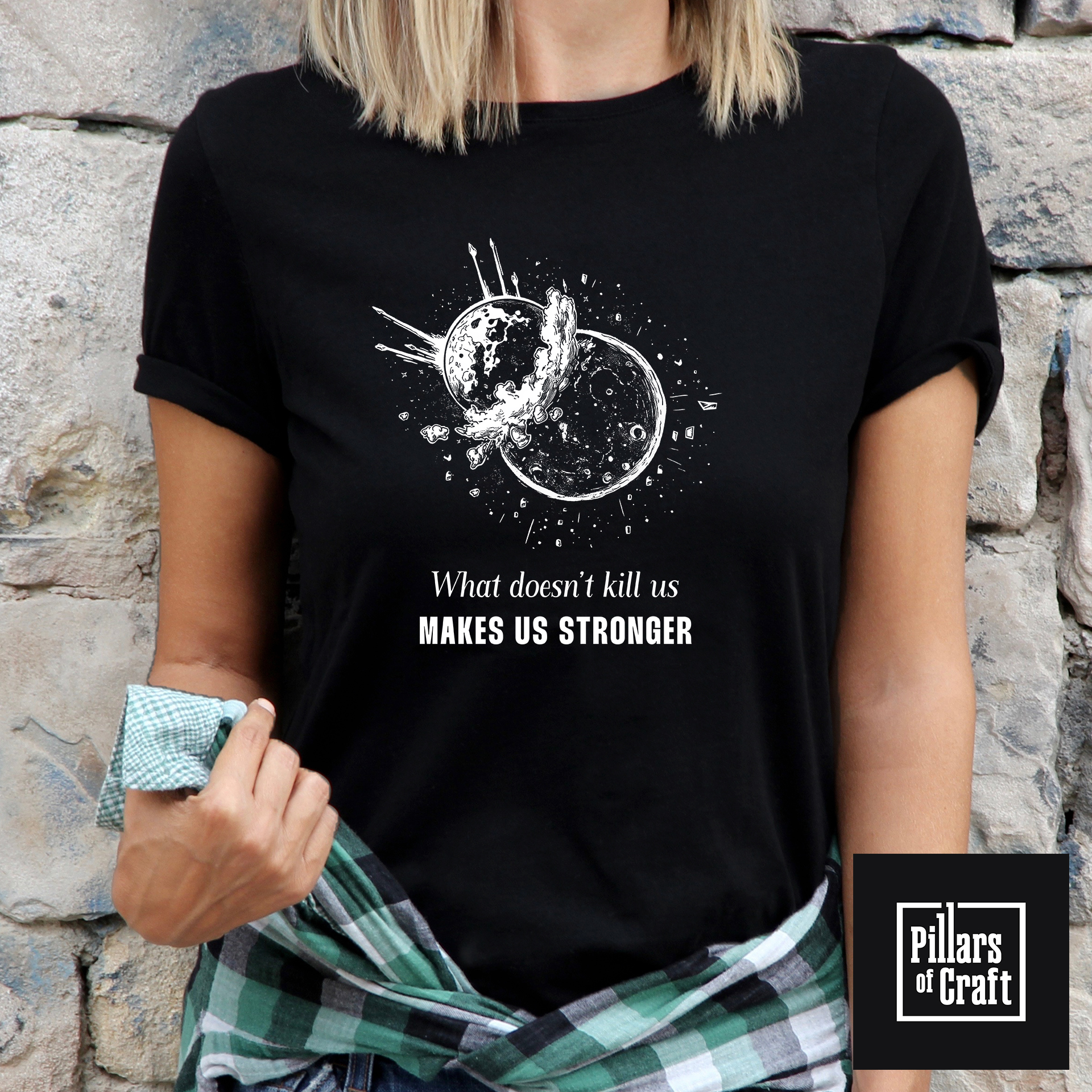 Earth Theia Collision T-shirt, Cosmic T-shirt, Friedrich Nietzsche Quote T-shirt, Inspirational T-shirt - Image 4