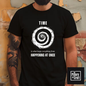 Spiraling clock T-shirt, Time spiraling T-shirt, Universe T-shirt, Inspirational T-shirt - Image 1