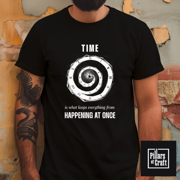 Spiraling clock T-shirt, Time spiraling T-shirt, Universe T-shirt, Inspirational T-shirt