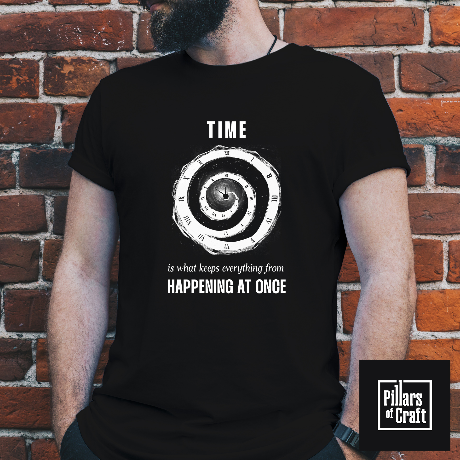 Spiraling clock T-shirt, Time spiraling T-shirt, Universe T-shirt, Inspirational T-shirt - Image 4