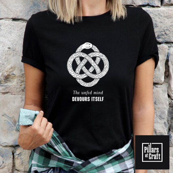 Ouroboros shirt, Serpent eating its own tail shirt, Snake shirt, Inspirational shirt, Thought provoking shirt - Image 4