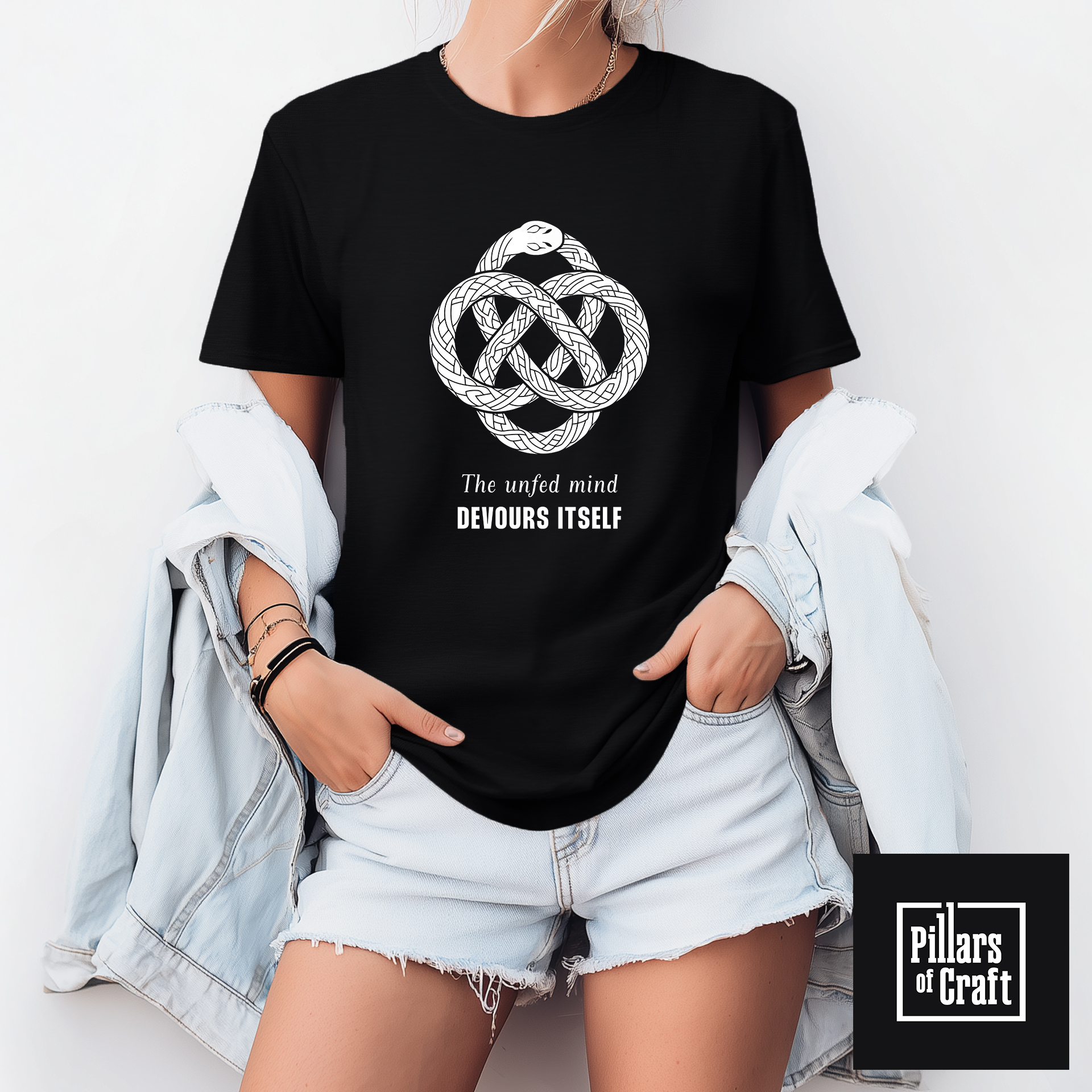 Ouroboros shirt, Serpent eating its own tail shirt, Snake shirt, Inspirational shirt, Thought provoking shirt - Image 3