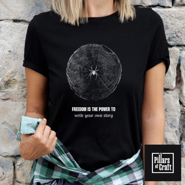 Freedom T-shirt, Spider in its web T-shirt, Inspirational T-shirt - Image 4