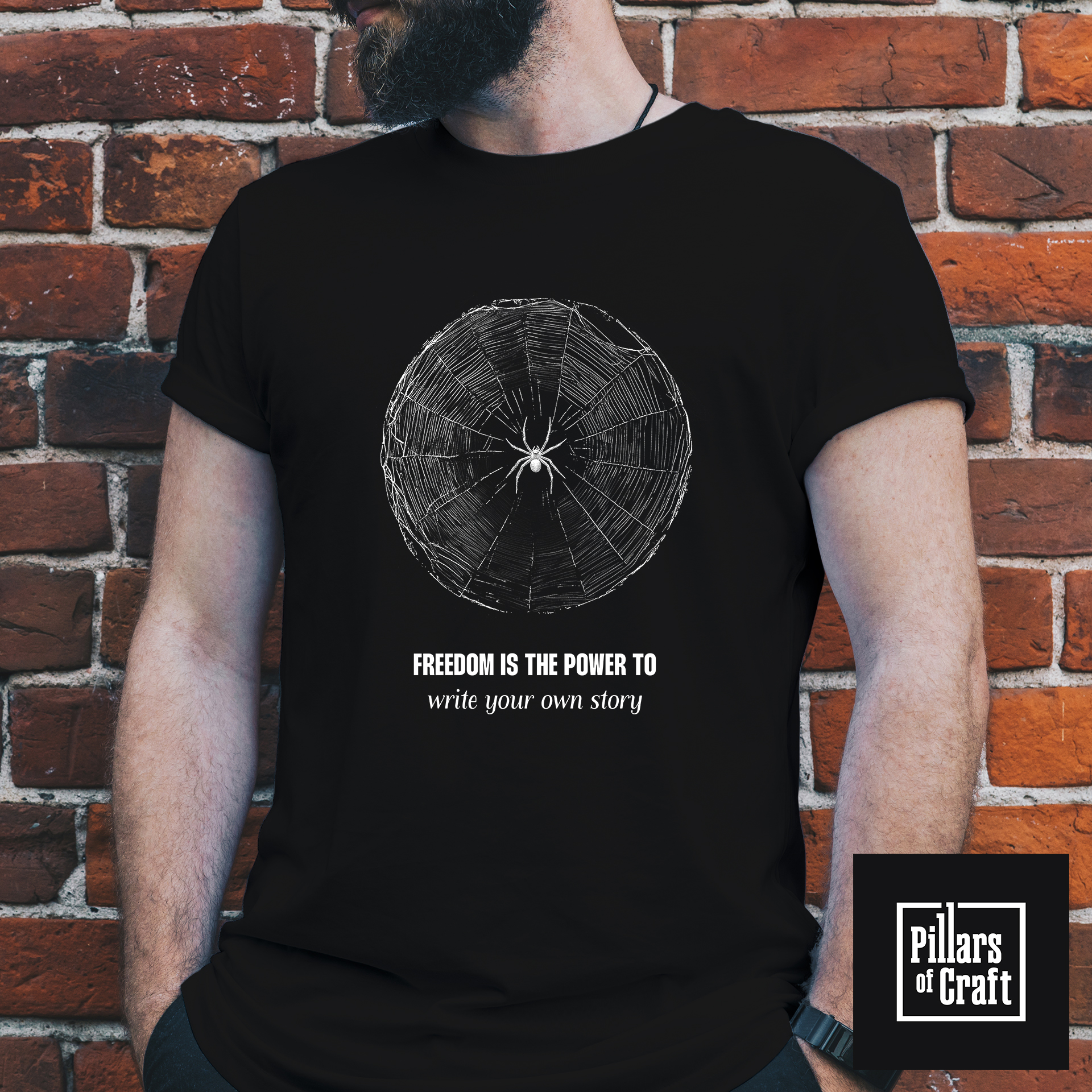 Freedom T-shirt, Spider in its web T-shirt, Inspirational T-shirt - Image 1