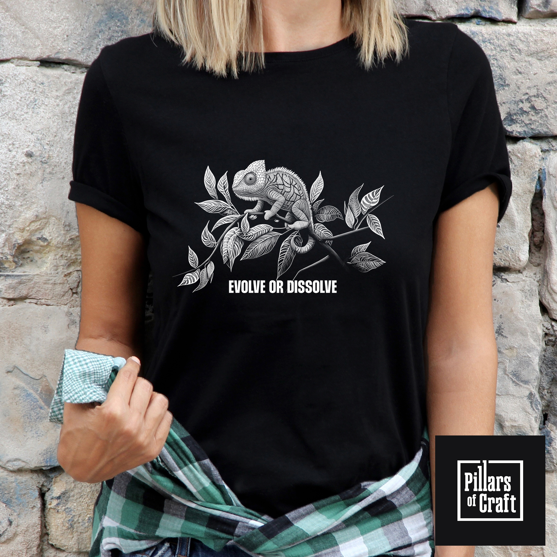 Evolve or Dissolve T-shirt, Chameleon T-shirt, Evolution T-shirt, Thought provoking T-shirt - Image 4
