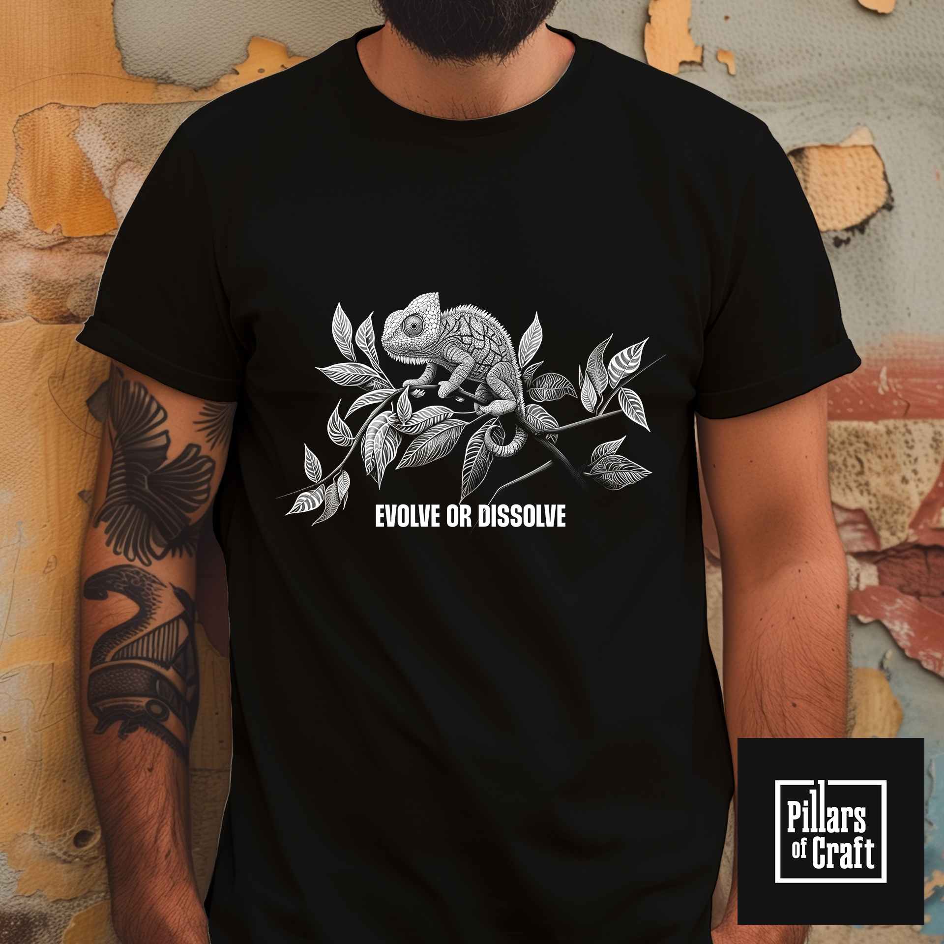 Evolve or Dissolve T-shirt, Chameleon T-shirt, Evolution T-shirt, Thought provoking T-shirt - Image 3