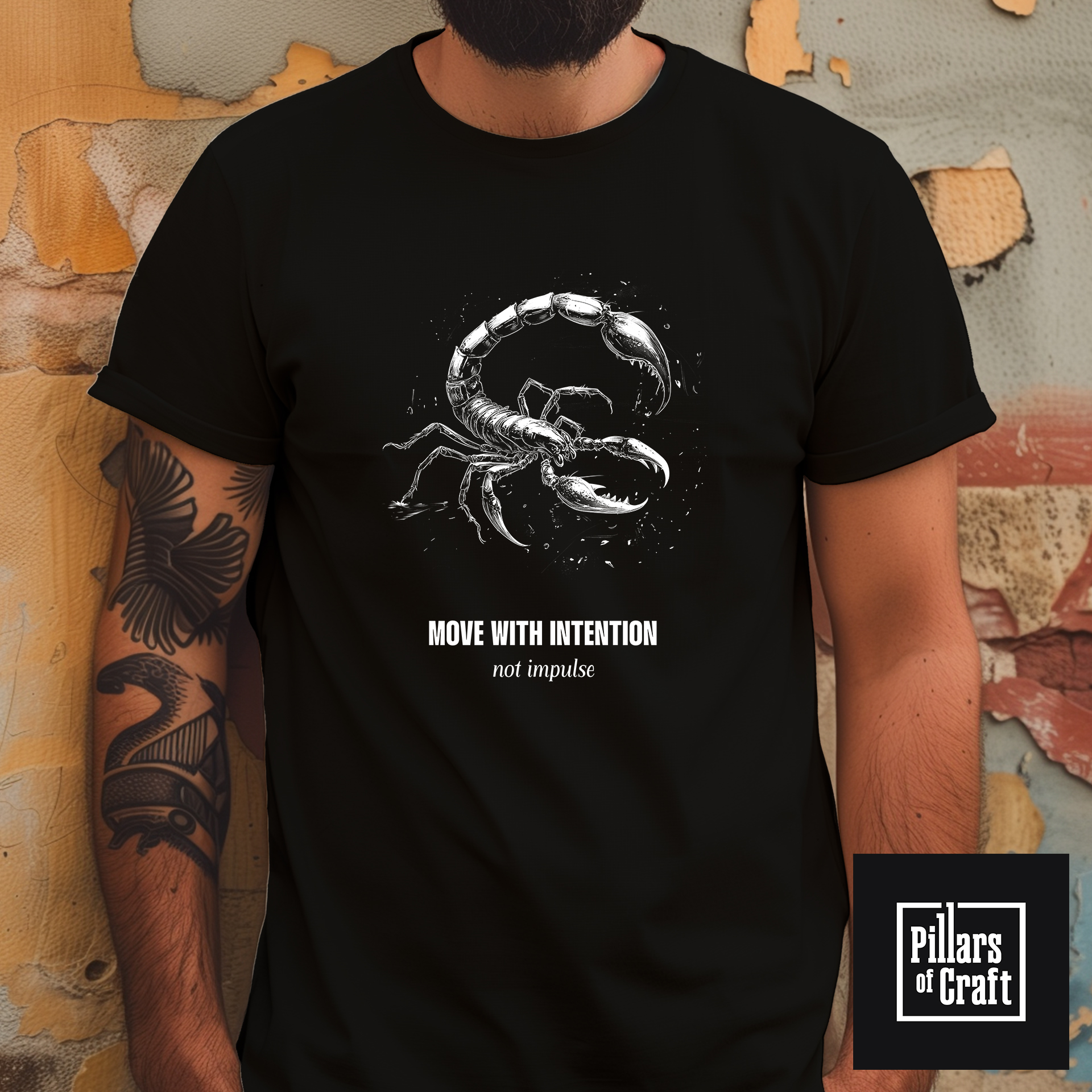 Scorpion T-shirt, Move with intention T-shirt, Evolution T-shirt, Thought provoking T-shirt - Image 2
