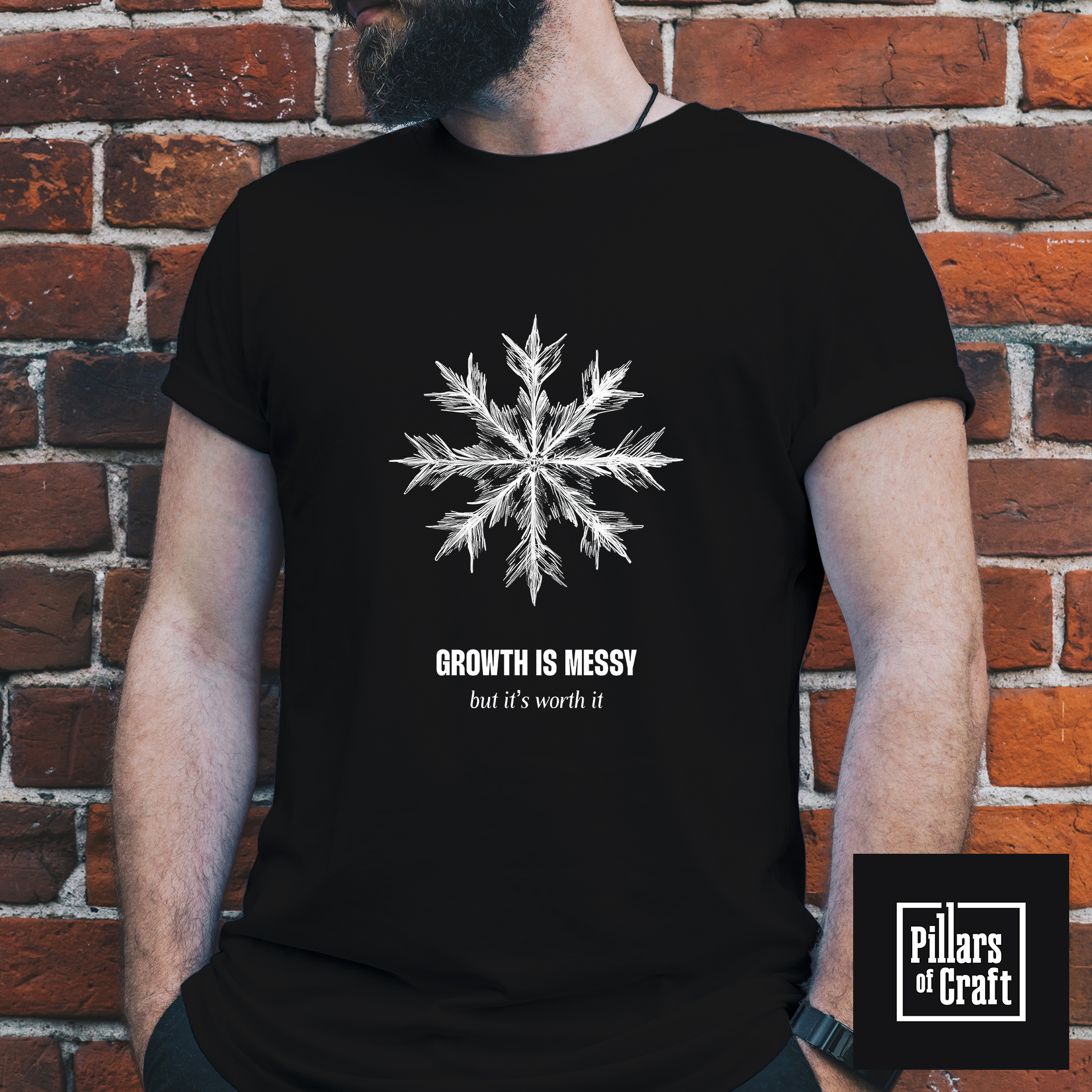 Snowflake T-shirt, Growth is messy T-shirt, Nature T-shirt, Thought provoking T-shirt - Image 4