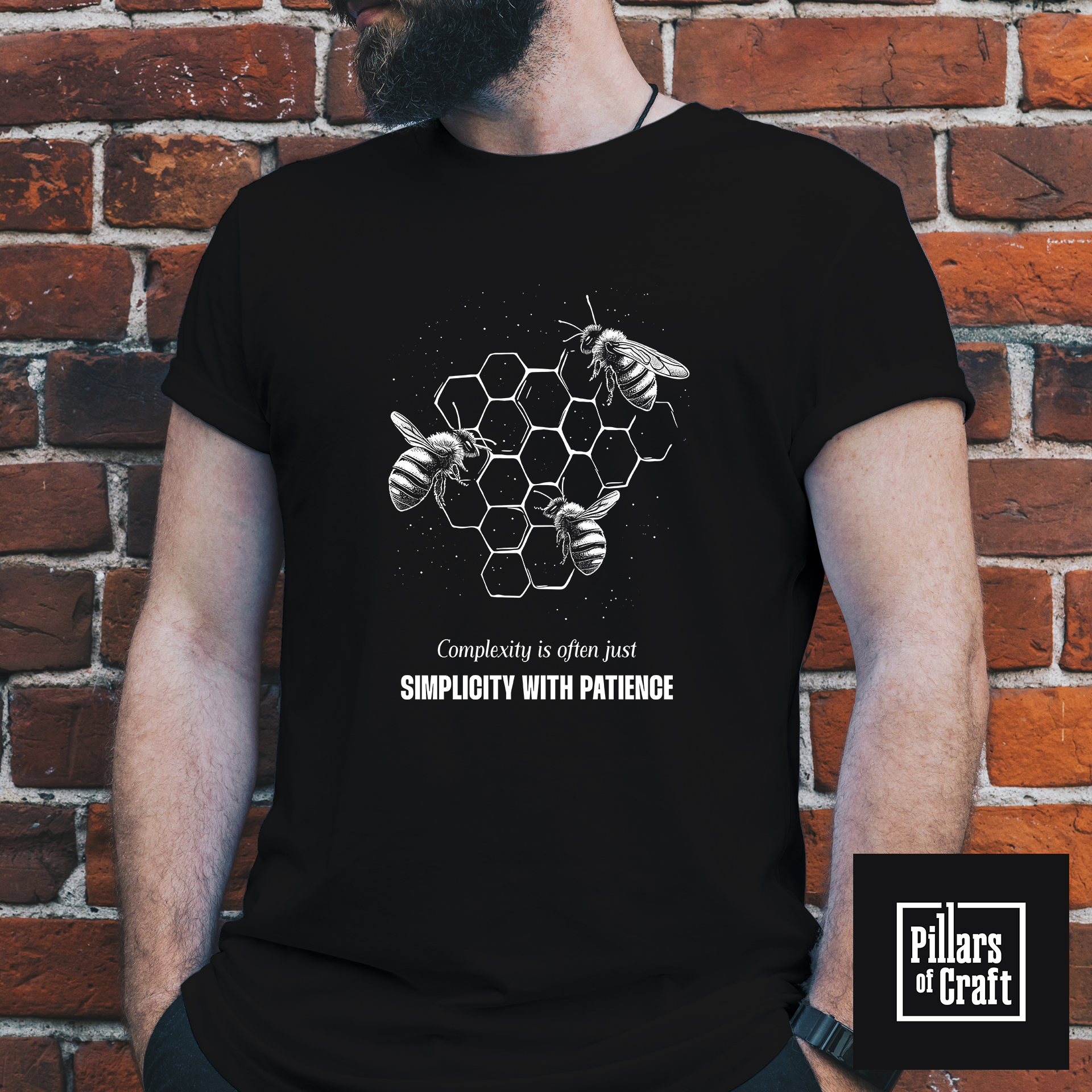 Honeybee T-shirt, Honeycomb T-shirt, Nature T-shirt, Simplicity T-shirt, Inspirational T-shirt - Image 3