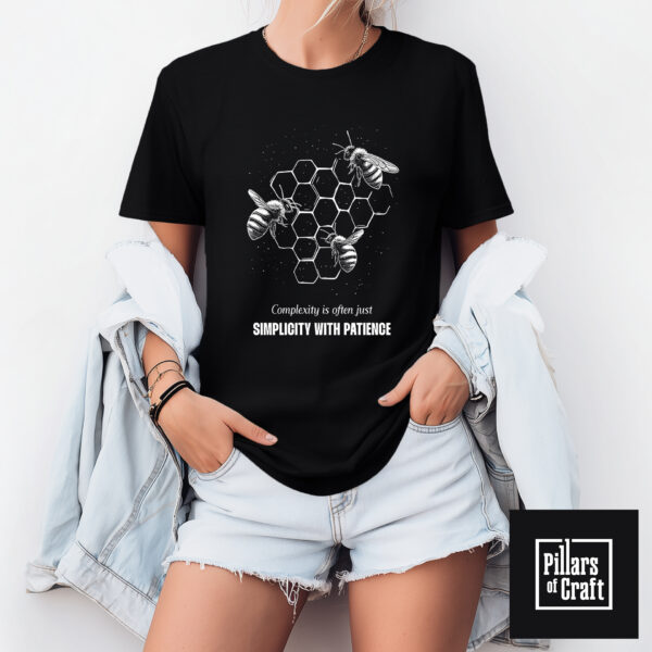 Honeybee T-shirt, Honeycomb T-shirt, Nature T-shirt, Simplicity T-shirt, Inspirational T-shirt - Image 4