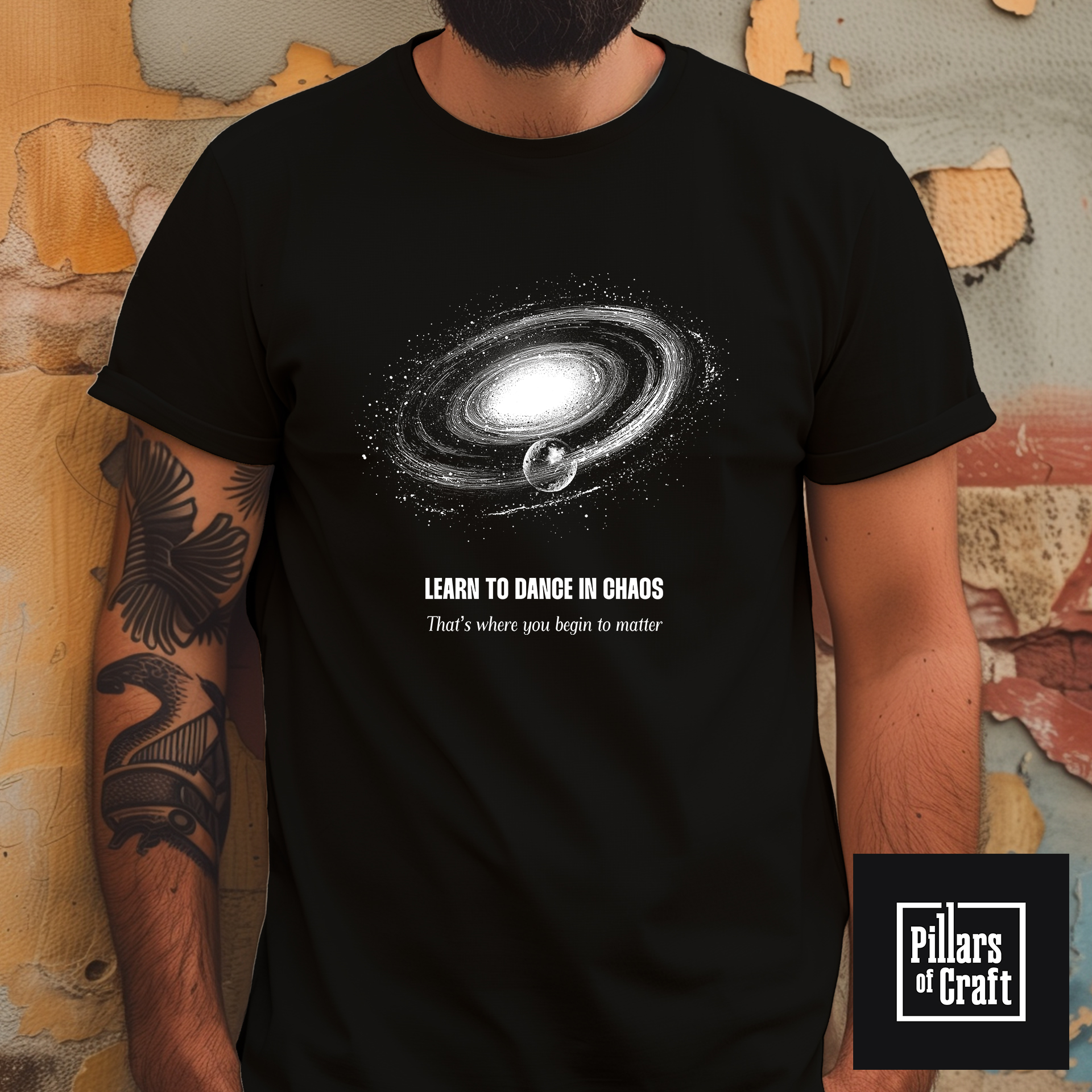 Chaos T-shirt, Young planet T-shirt, Learn to dance in chaos T-shirt, Cosmic T-shirt - Image 3