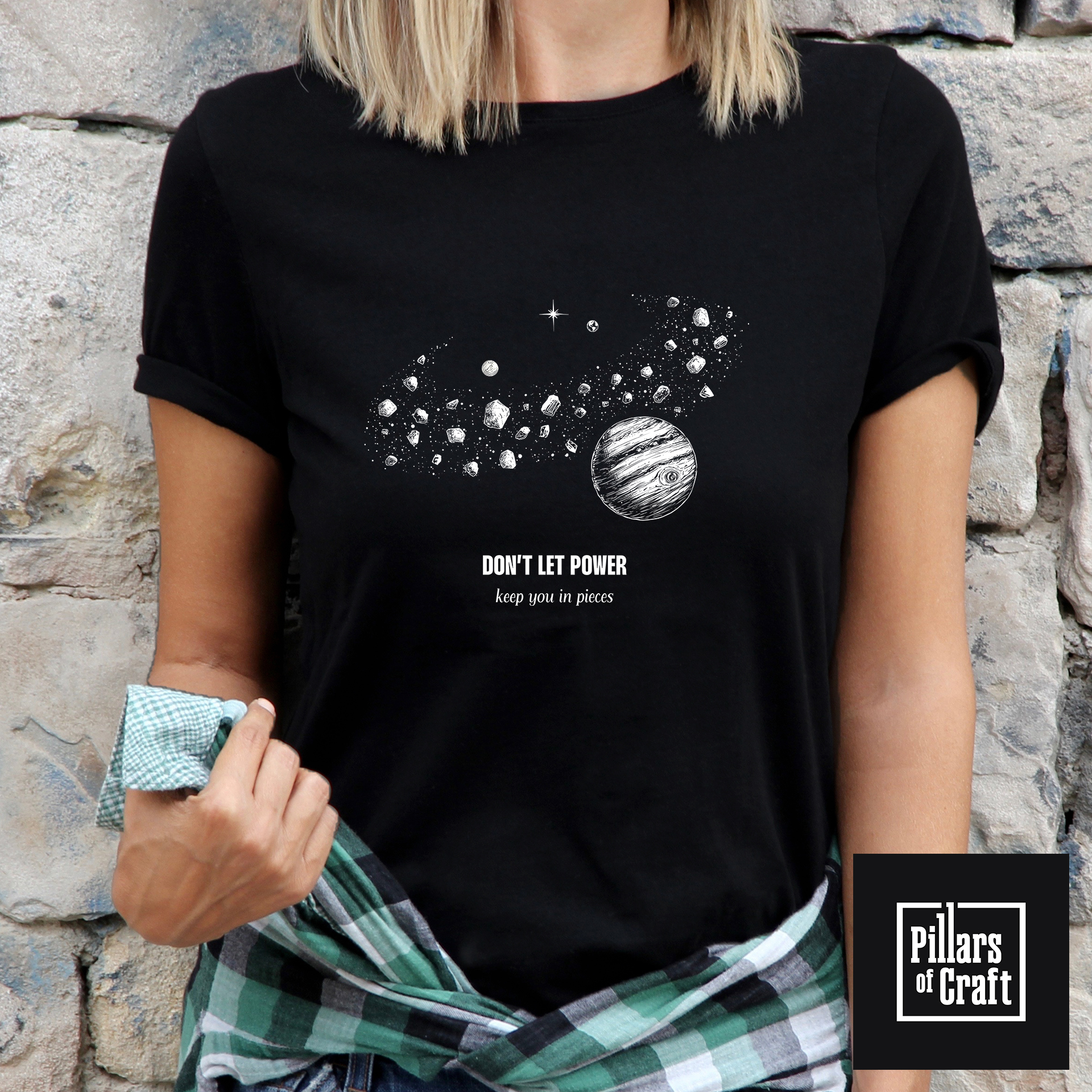 Asteroid belt T-shirt, Jupiter T-shirt, Dont let power T-shirt, Cosmic T-shirt, Inspirational T-shirt - Image 2