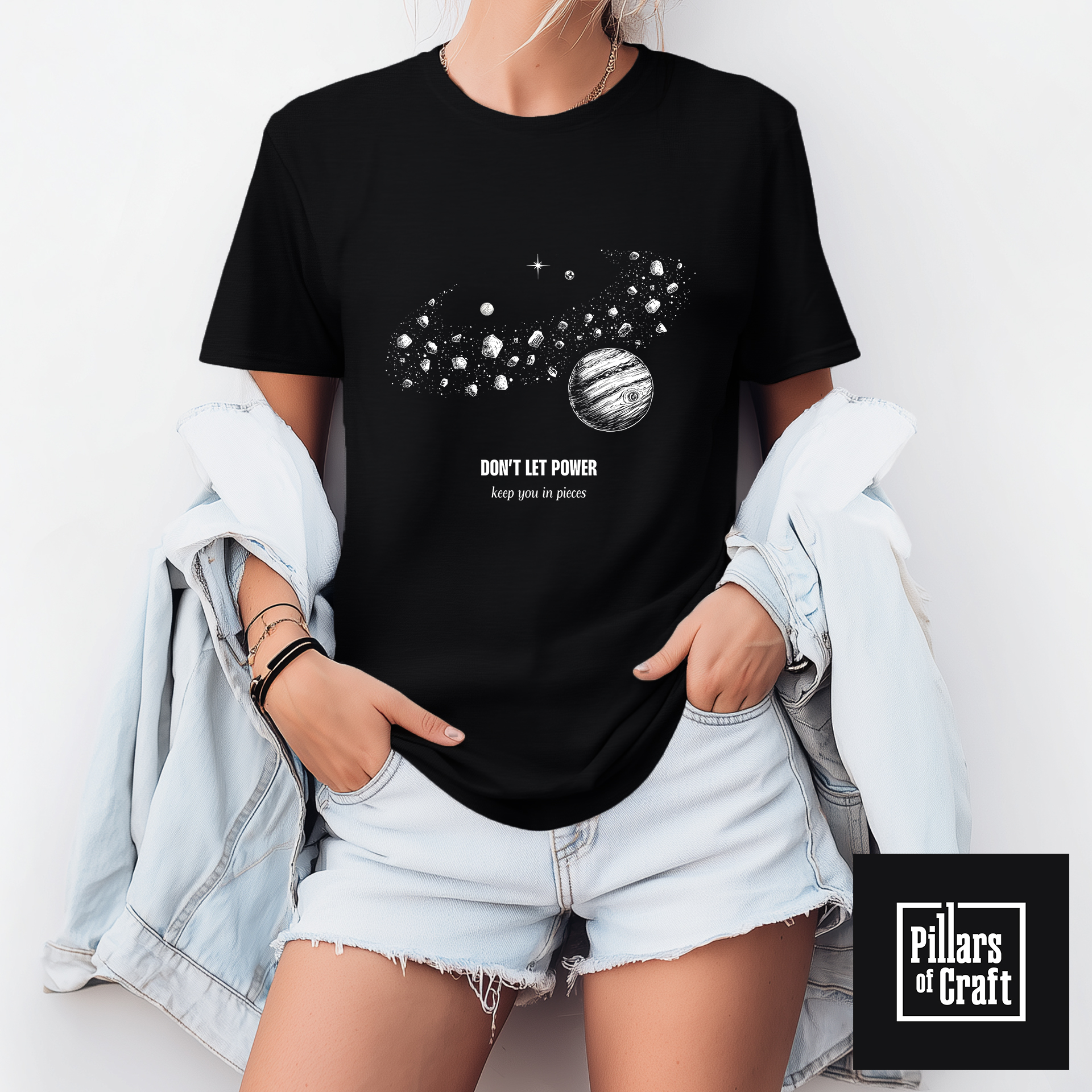 Asteroid belt T-shirt, Jupiter T-shirt, Dont let power T-shirt, Cosmic T-shirt, Inspirational T-shirt - Image 4