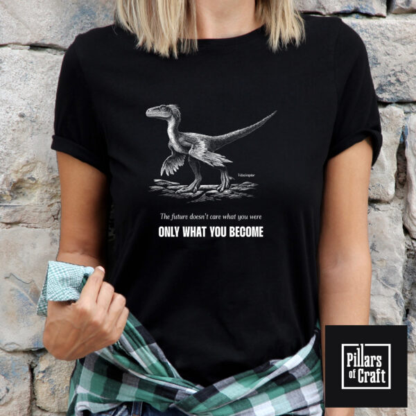 Velociraptor T-shirt, Dinosaur T-shirt, Evolution T-shirt, Thought provoking T-shirt, Inspirational T-shirt