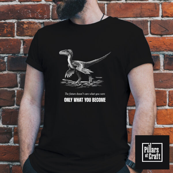 Velociraptor T-shirt, Dinosaur T-shirt, Evolution T-shirt, Thought provoking T-shirt, Inspirational T-shirt - Image 4