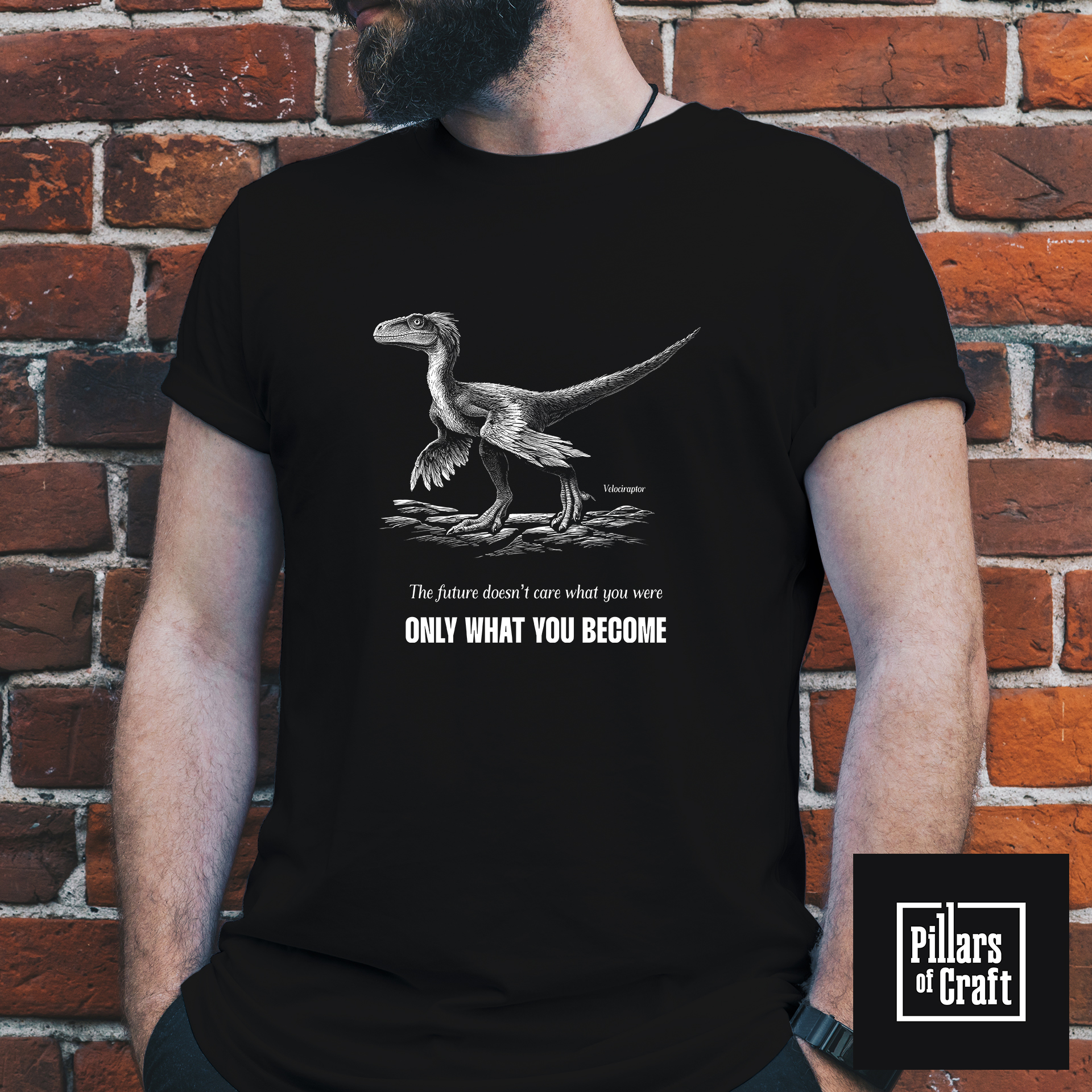 Velociraptor T-shirt, Dinosaur T-shirt, Evolution T-shirt, Thought provoking T-shirt, Inspirational T-shirt - Image 4