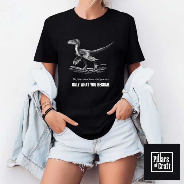 Velociraptor T-shirt, Dinosaur T-shirt, Evolution T-shirt, Thought provoking T-shirt, Inspirational T-shirt - Image 3