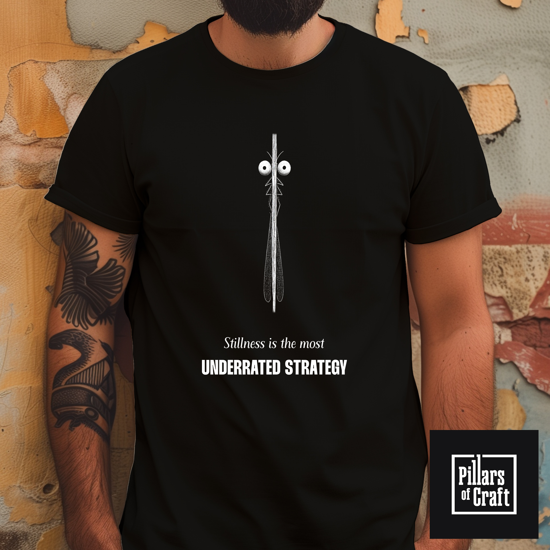 Damselfly T-shirt, Stillness is the most underrated strategy T-shirt, Nature T-shirt, Inspirational T-shirt - Image 2